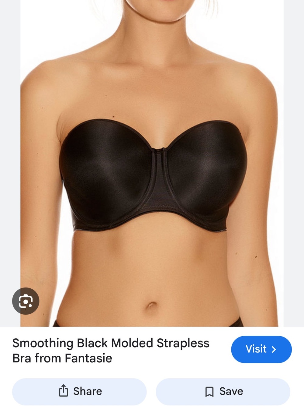 Fantasie Black Strapless Smoothing Molded Bra